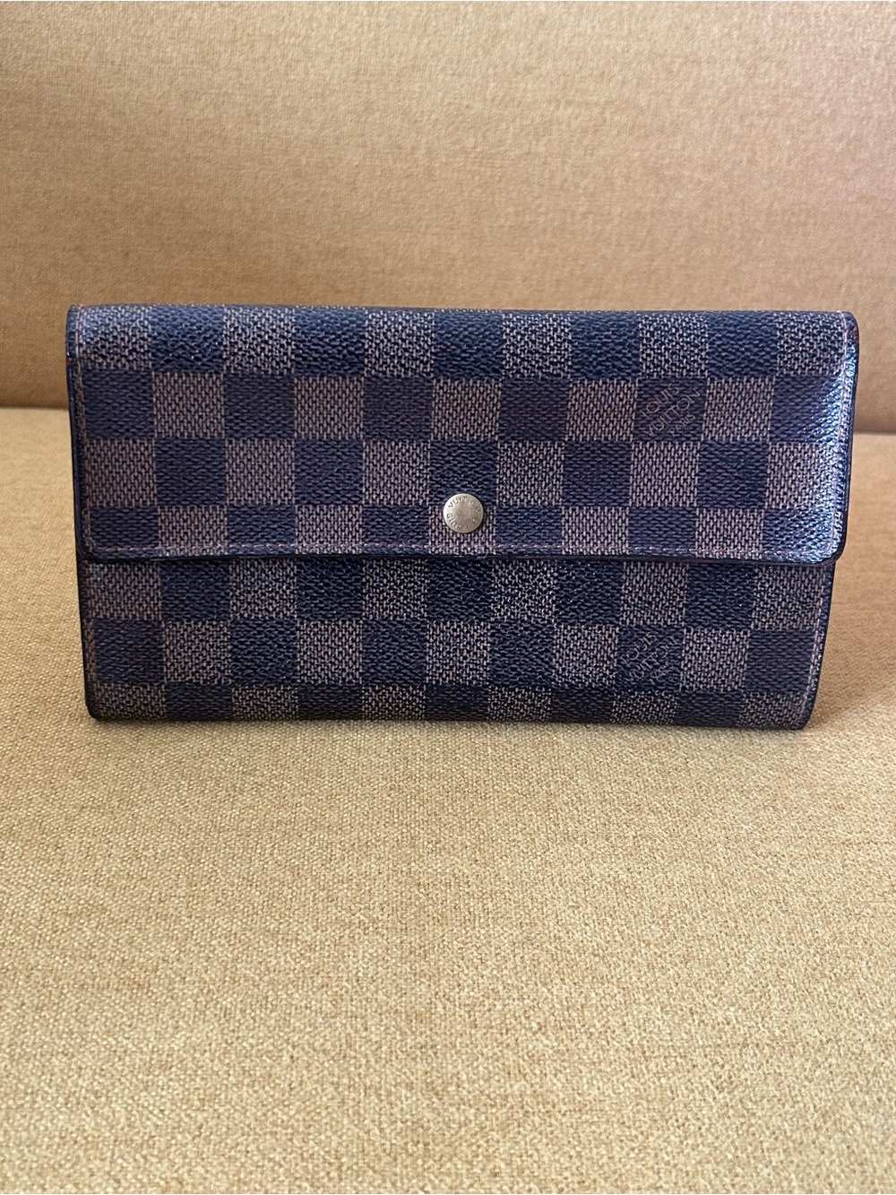 Louis Vuitton Damier Ebene Canvas Sarah Wallet